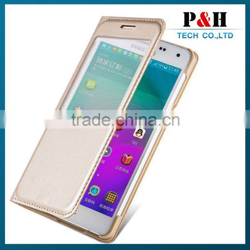 Book flip PU leather stand case cover for Samsung galaxy E7