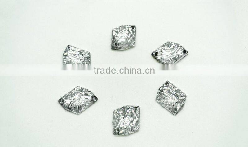 KR14 galaxy foiled 13*17 flat back sew on acrylic rhinestones for fashion decoration, craft making, garment bags accessories