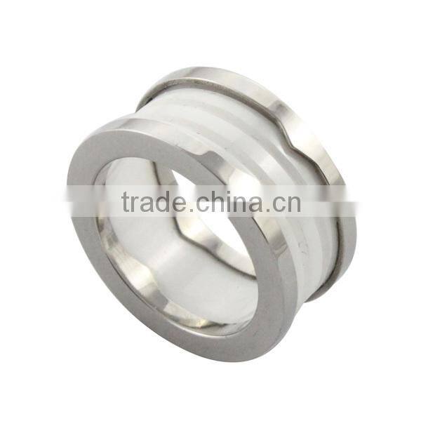 wholesale 2014 new fashion high quality stainless steel men ceramic ring from jewelry manufacturer