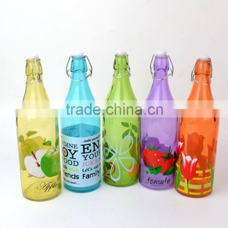 Fruit juice glass bottle food grade green glass bottle