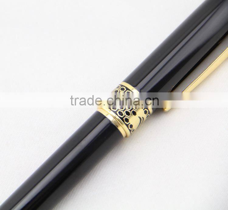 gold plated black ball point pen