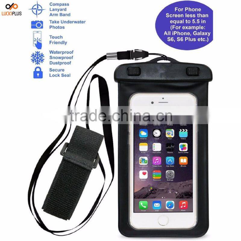 Luckiplus Travel Sport Swimming Phone Bag Waterproof, Snowproof, Dirtproof Case Bag for Phone Safe in Water