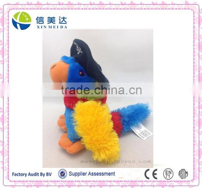 Native art crafts pirate parrot soft plush cartoon toy