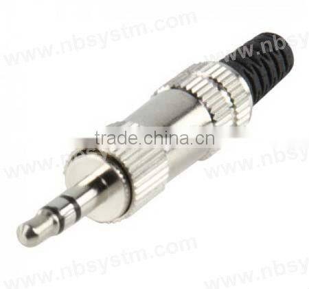 3.5mm stereo plug metal with plastic tail