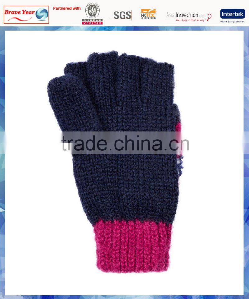 printed flower capped knitting patterns gloves mittens for young girls