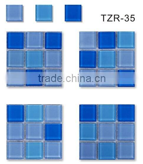 Mix Blue Crystal Glass DIY Coaster