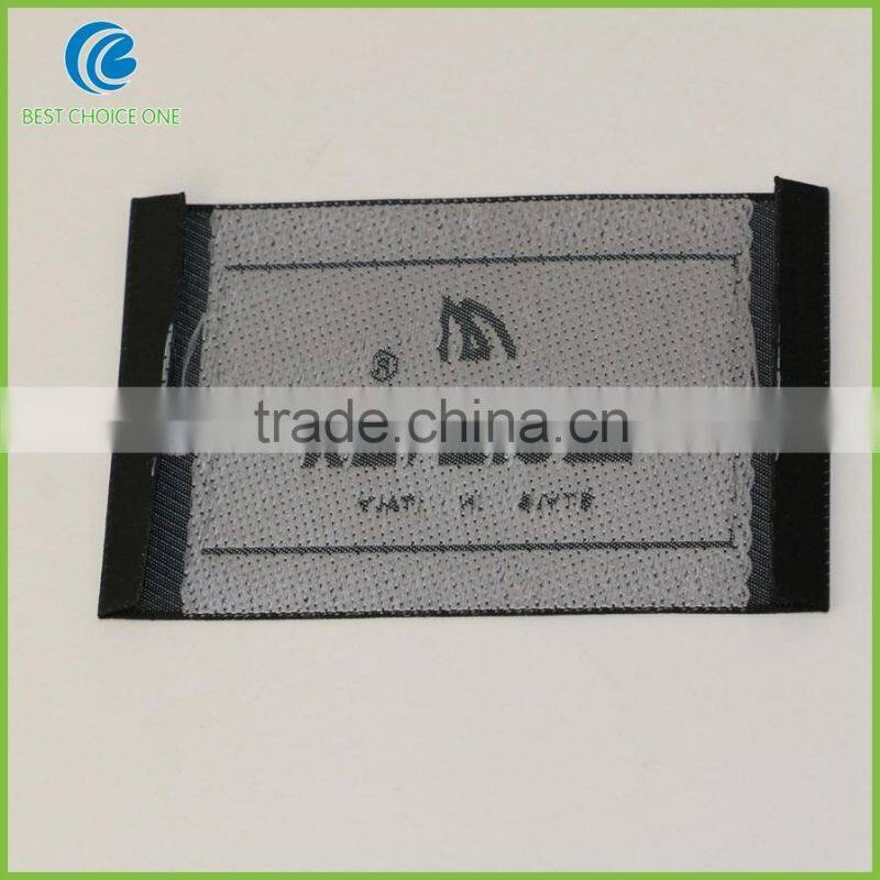 High Grade Custom Woven Labels For Clothing Center Folded Woven Tags