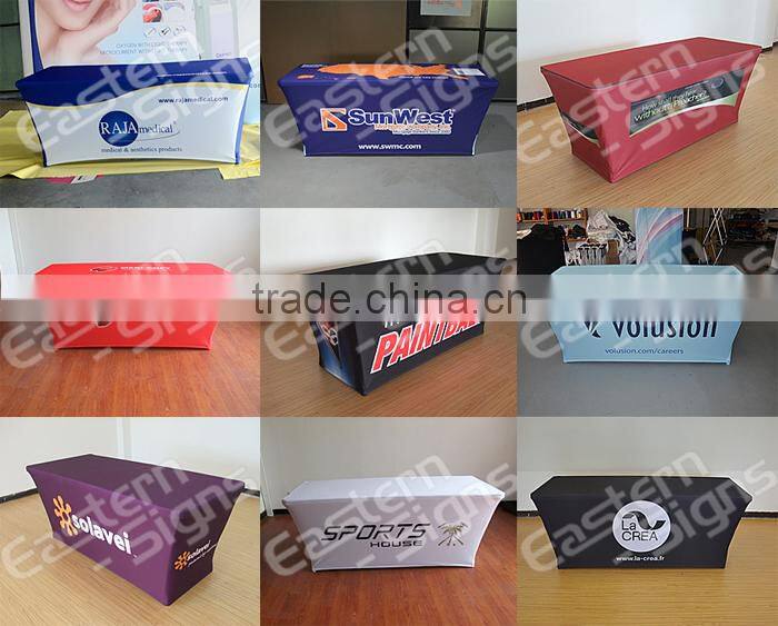 Vivid High Impact Printed Banner Washable Easy Install Polyester Square Table Cloth