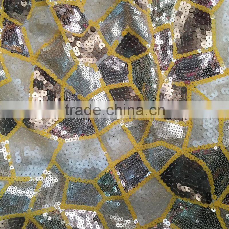 colorful embroidery sequins fabric stone