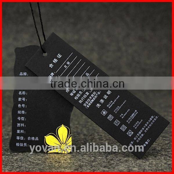 High Quality Gold/Silver Foil stamping Hang Tag Label Wholesale