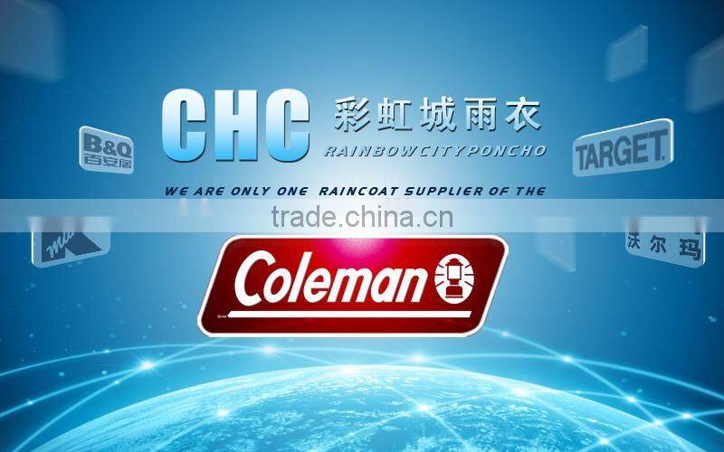 LDPE raincoat with many color and easy carrying packing and very chip price