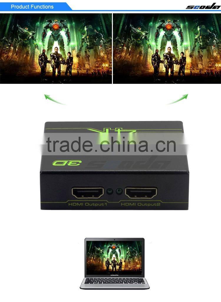 4K*2K 1 In 2 Out UHD HDMI 2.0 Splitter 1x2 audio Converetr Adapter