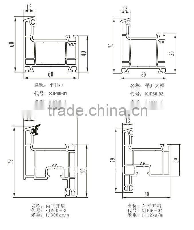 high quality upvc window profile similar as Germany veka for PVC window and door