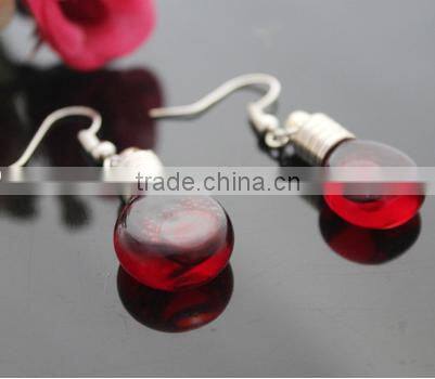 6mm transparent glass bottle silver plated bail chili heart peach shaped perfume vial pendant for earrings wish charm DIY gift