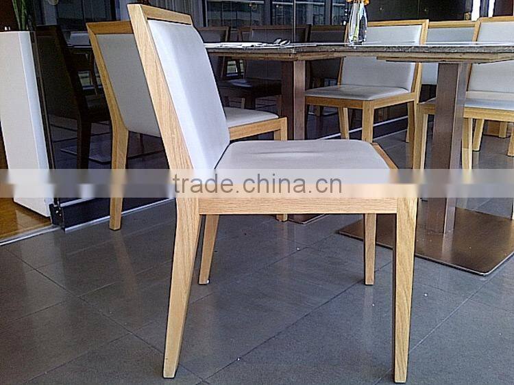 Environmental friendly lacquer commercial furniture restaurant solid wood leg chair
