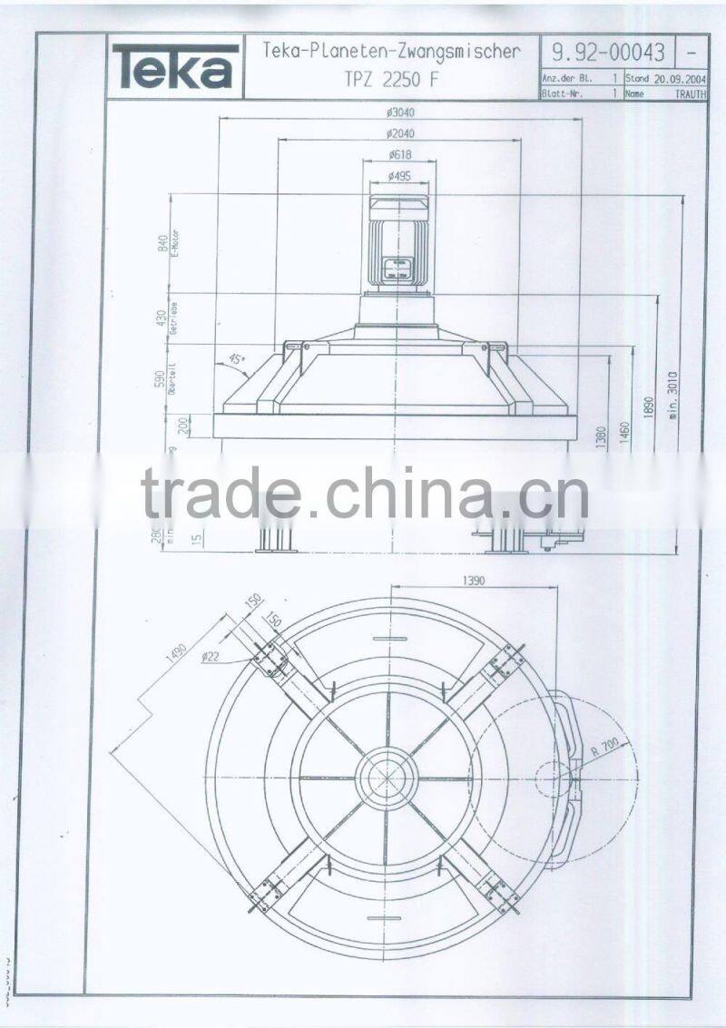 Teka Planetary Foam Concrete Mixer TPZ2250