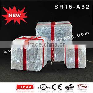 Acrylic outdoor lighted LED gift box