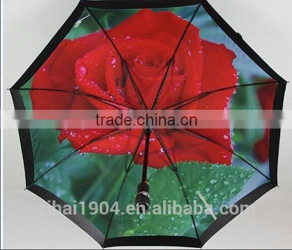 plastic cook handle wooden shaft straight umbrella