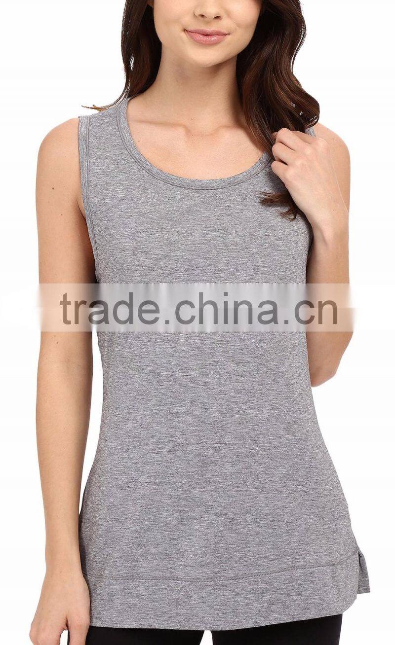 Ramax Custom Women Sleeveless Draped Back Design Workout Tank Top