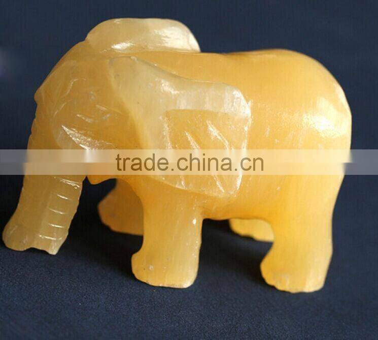 yellow crystal gemstone animals elephant carving