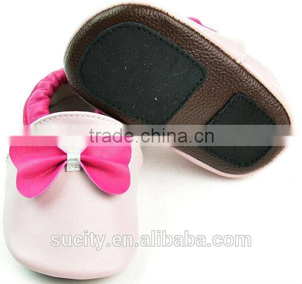 2014 newest soft sole child leather shoe with peacock pattern