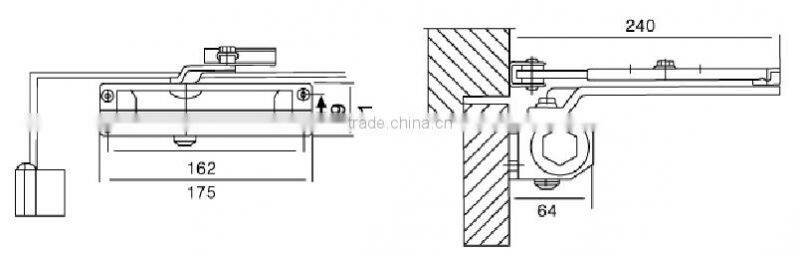 SDC-061/SDC-0982 Automatic folded door close sensor,Soft close Glass/Iron door hinge Color Optional Concealed door closer types