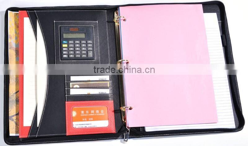 Fashionable hot selling new design padfolio with ring binder