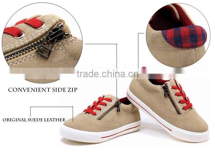 2016 Wholesale Boys Suede Sneakers with Side Zipper