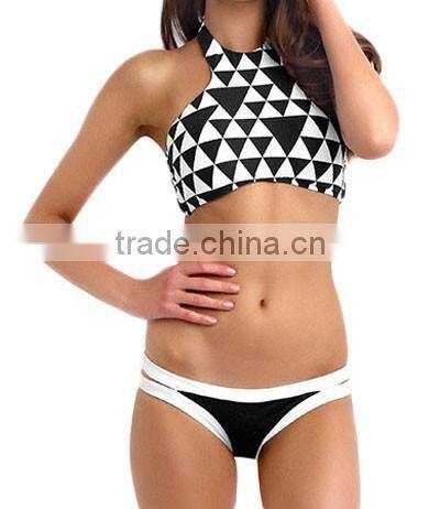 Sexy Summer Costa High Neck Female Two Pieces Mature Bikini PW-LC41070