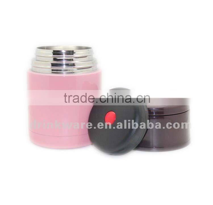 Double wall stainless steel vacuum lunch box with carry handle
