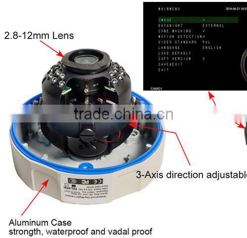 30m IR 2.8-12mm Outdoor CCD Sony IR CCTV Dome Camera