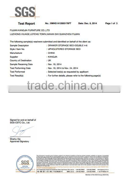 Concise Style Pulled Line Feature Fabric Double Bed