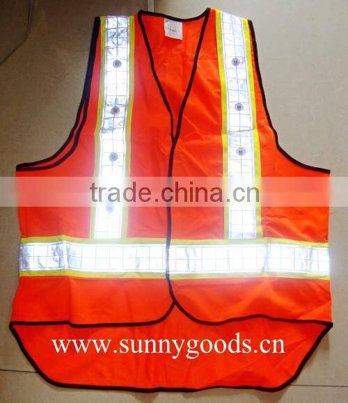 battery powered high quality 16pcs red led lighted safety vest