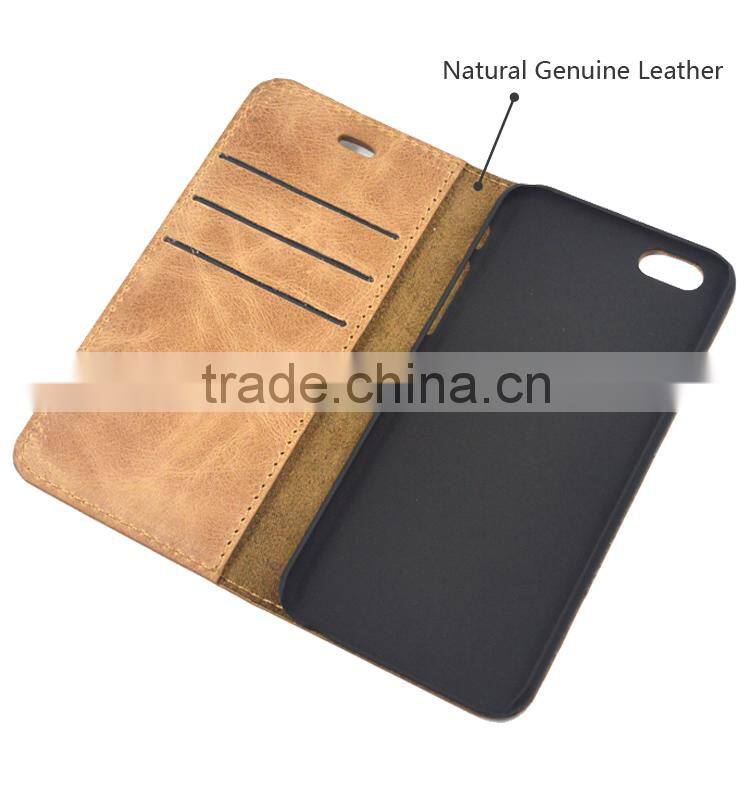 New For iPhone 7 Genuine Leather Case , For iPhone 7 Folio Case , For iPhone 7 Wallet Case
