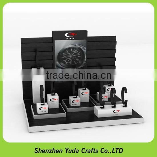 Printed logo holder cube for single watch, MDF block for watch display