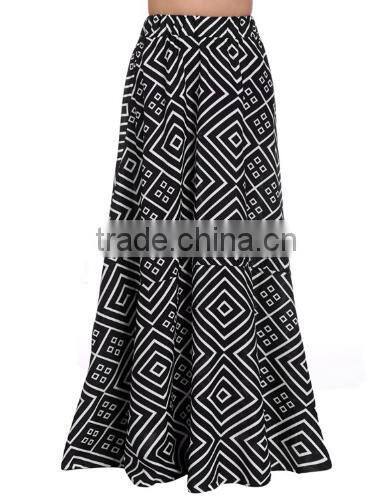 New Lady Women's Fashion Maxi Geometric Print Casual Long Pleated Party Skirt