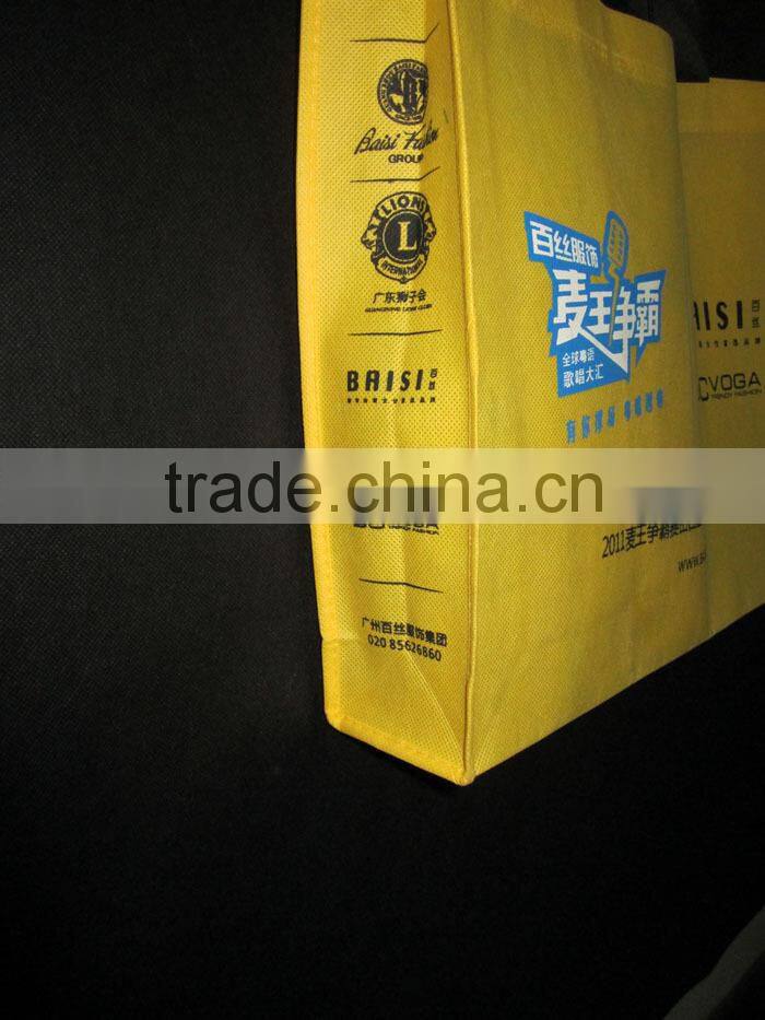 Handle Style yellow colour non woven fabric bag small MOQ