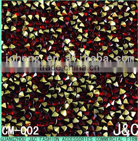 2016 new black color rose flower shaped lace hot fix crystal rhinestone mesh