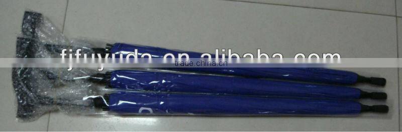 22"16k watermark printing umbrella,walking stick rain umbrella,crutch umbrella