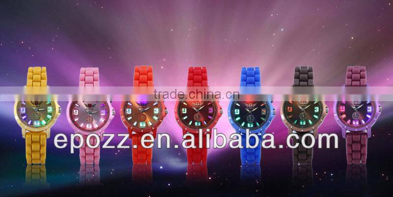 Waterproof 3 ATM Luxury Led Silicone Watch Ladies Watch Supplier
