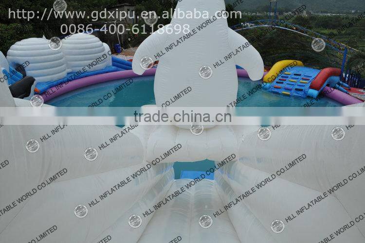 2016 New Design Giant Inflatable Obstacle Course with Water Pool Combo