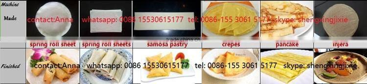 automatic crepe machine/crepes making machinery/spring roll sheets machine/samosa pastry machine ( real factory not trader)