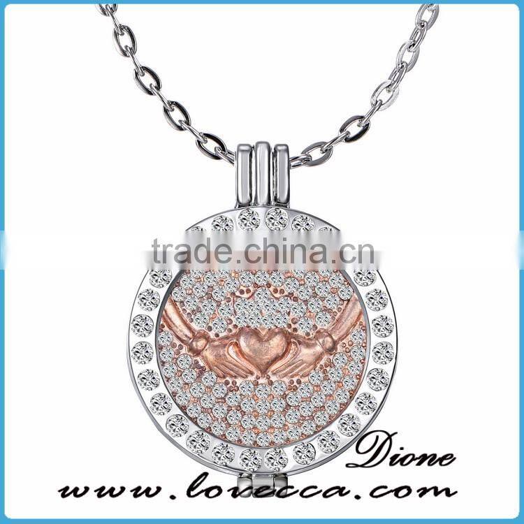 jewelry rose gold new my coin locket interchangable coin holder necklace