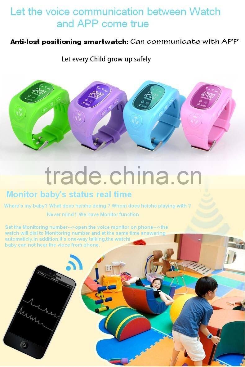 Hot sale emergency children Kids waterproof GPS tracker security smart wrist watch