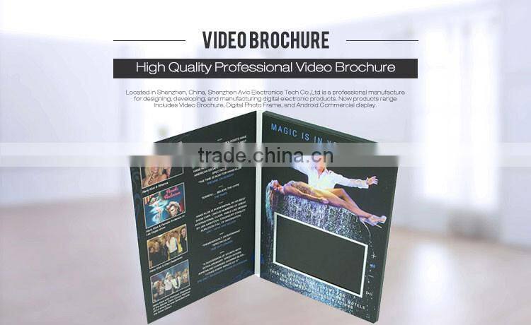 Colorful custom design inserted video brochure