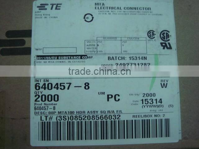2.54mm pitch PCB wire to board connector TE 8P MAT100 HDR ASSY SQ connector 640457-8 right angle header 8 pin through hole