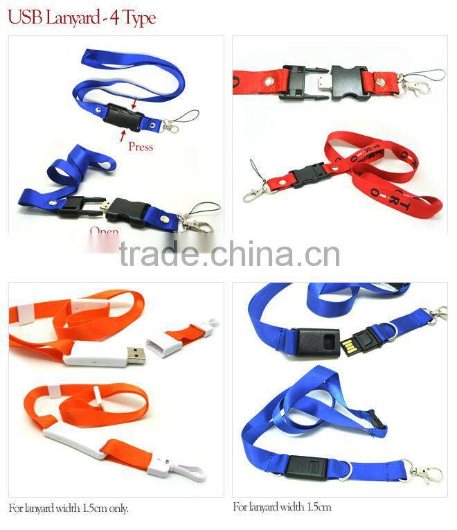 China custom company logo lanyard special pocket usb flash drive