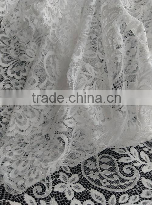 white quipure eyelash lace fabric for girl dress