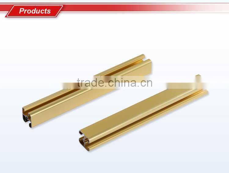 Golden polished aluminum extrusion profiles for sliding door wardrobes