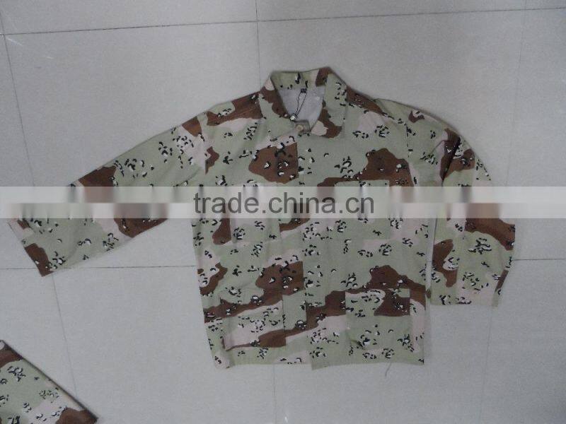 OEM white dot brown printed cotton polyester ripstop strong anti tearing european camouflage military uniform